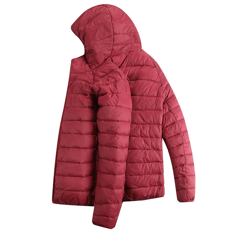 2021 NWE Men Winter Warm USB Heating Jackets Smart Thermostat Pure Color Hooded Heated Clothing Waterproof Warm Jackets