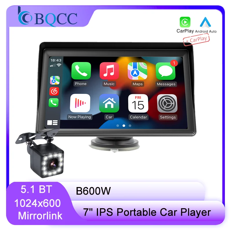 BQCC 7" IPS HD Portable MP5 Car Player Mirrorlink WIFI BT FM USB TF Autoradio Wireless Carplay Android Auto IOS Vehicle Stereo