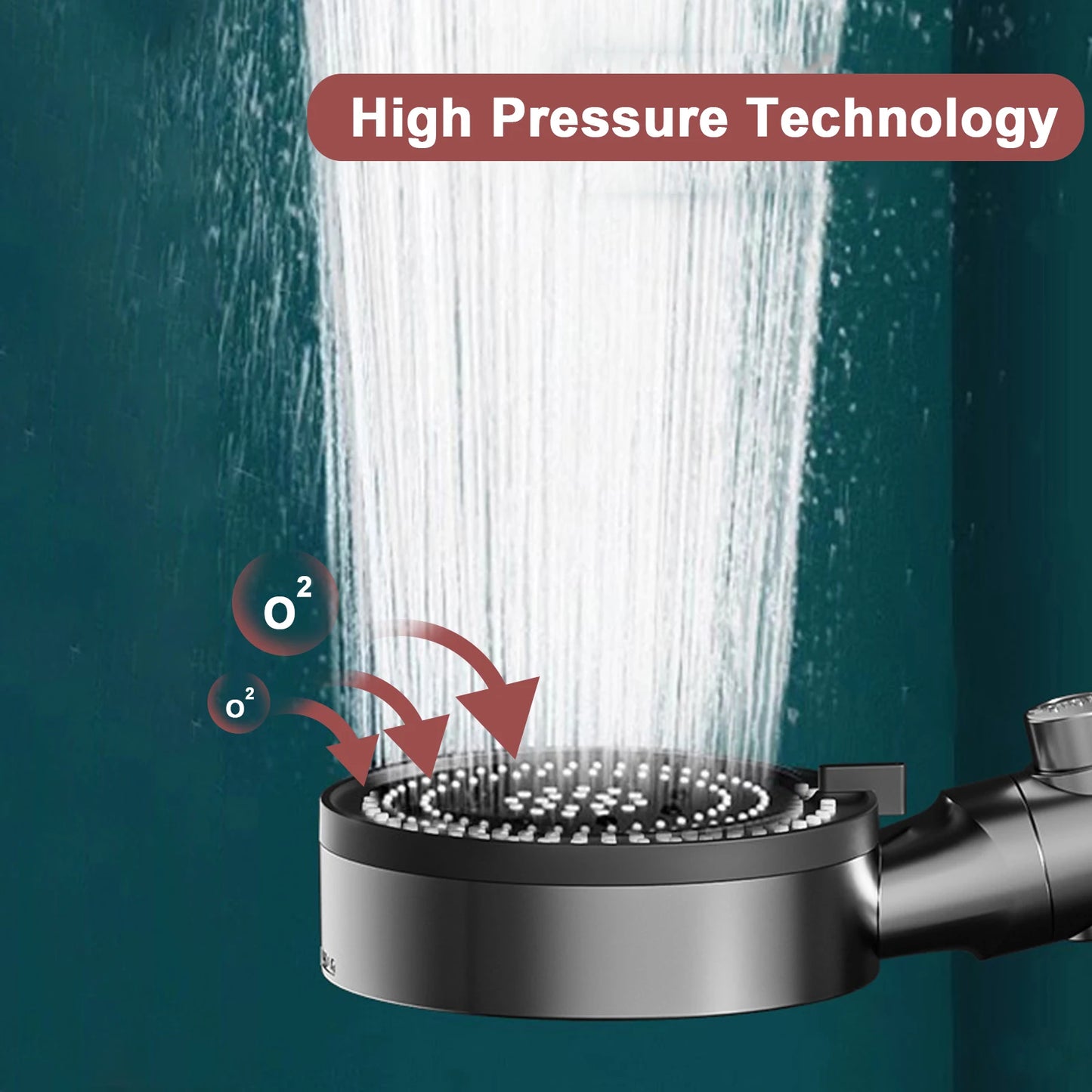 10 Modes Bathroom Shower Head Handheld High-Pressure Water Saver Showerhead Portable Black Rainfall Massage Shower Nozzl