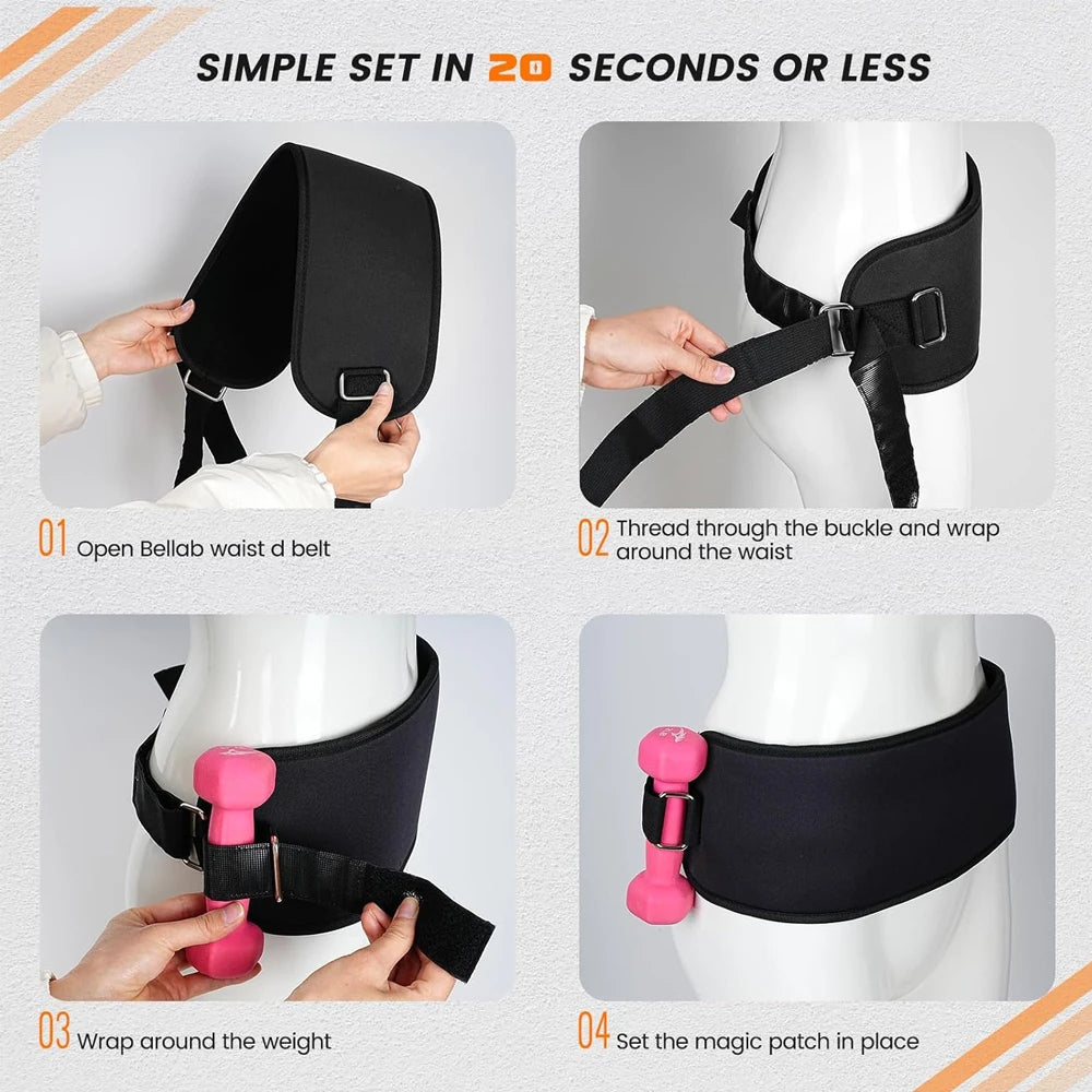 Exercise Hip Thrust Belt Glute Trainer, Adjustable Hip Thrust Belt for Dumbbells Booty Builder Men Women Home Workout Equipment