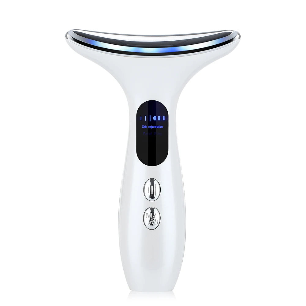 EMS Micro-current Neck Beauty Device LED Photon Firming Rejuvenation Anti Wrinkle Skin Care Chin Lifting Facial Massager