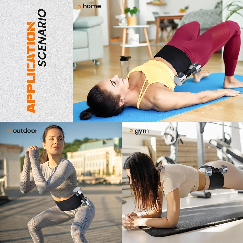 Exercise Hip Thrust Belt Glute Trainer, Adjustable Hip Thrust Belt for Dumbbells Booty Builder Men Women Home Workout Equipment