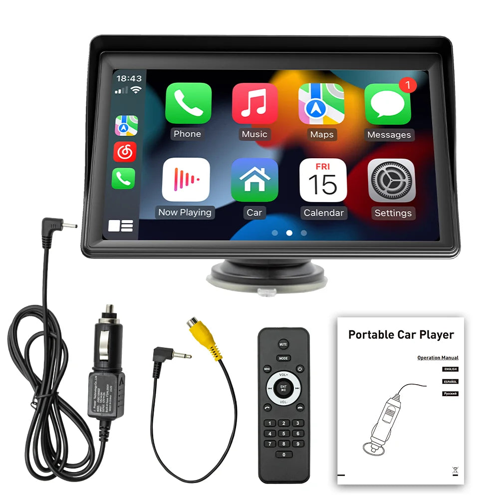 BQCC 7" IPS HD Portable MP5 Car Player Mirrorlink WIFI BT FM USB TF Autoradio Wireless Carplay Android Auto IOS Vehicle Stereo