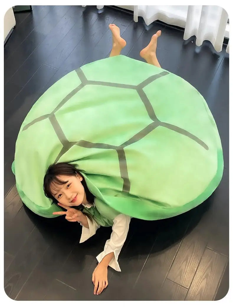Wearable Turtle Shell Plush Pillows Stuffed Soft Tortoise Turtle Shell Stuffed Animal Costume Plush Dress Up Cushion Funny Toy