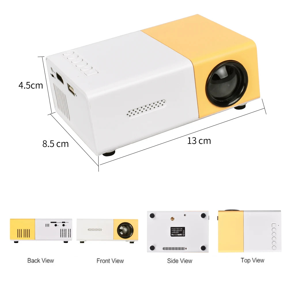 Salange YG300 Mini Projector LED Portable Beamer Compatible with HDMI USB Support 1080P Video Projetor Kids Gift