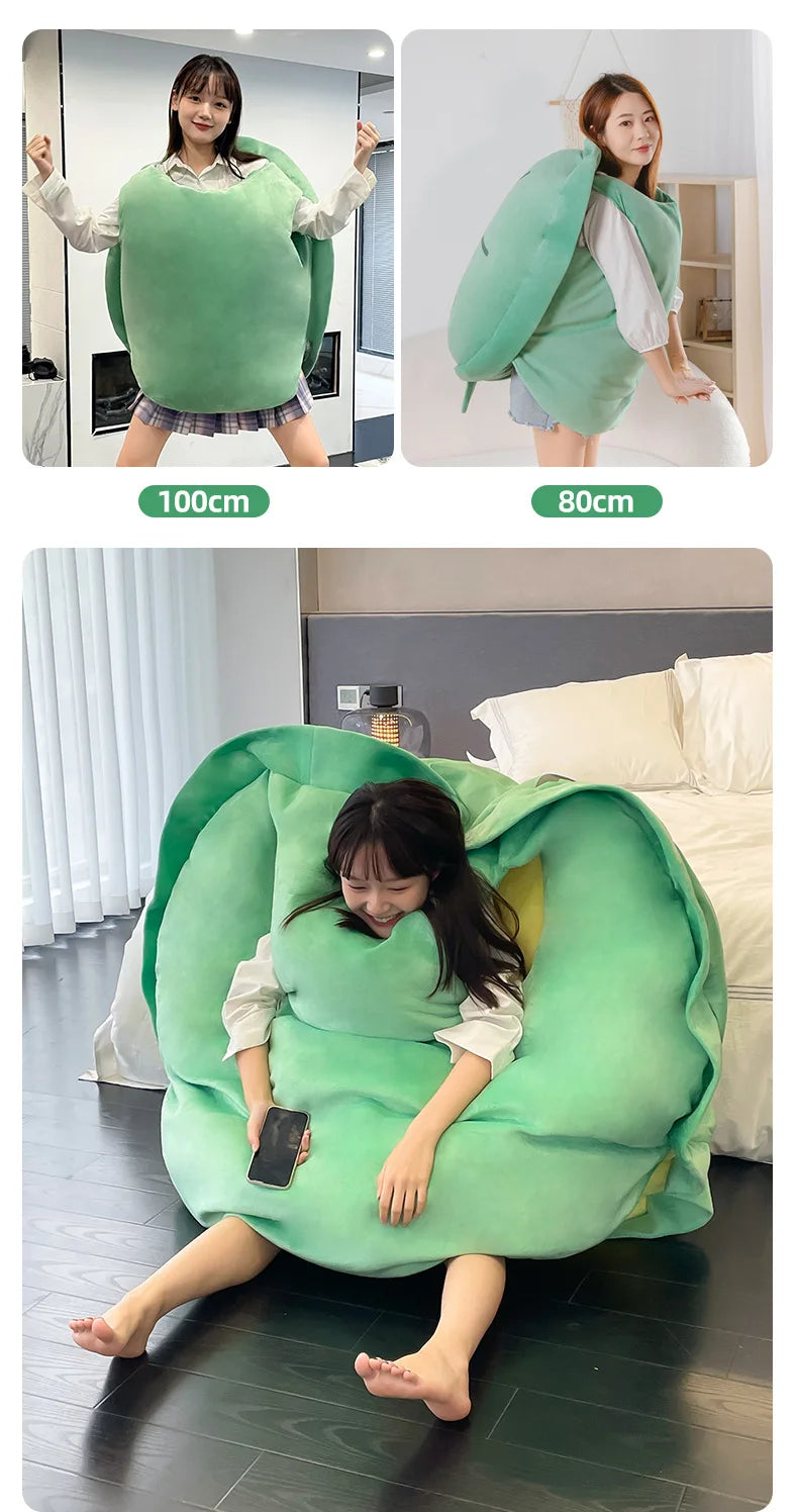 Wearable Turtle Shell Plush Pillows Stuffed Soft Tortoise Turtle Shell Stuffed Animal Costume Plush Dress Up Cushion Funny Toy