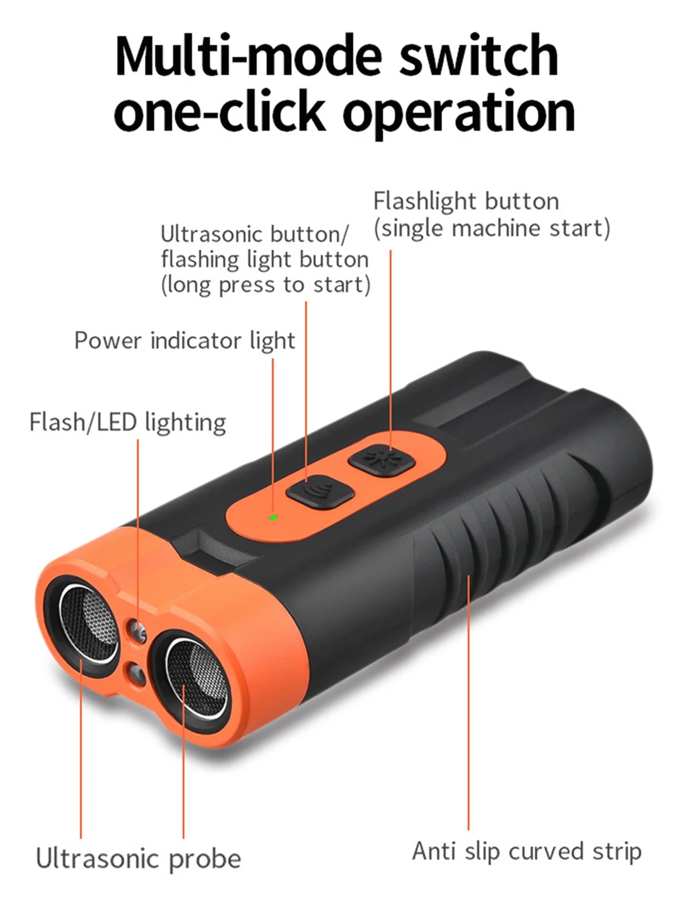 2025 Dual Head Ultrasonic Dog Repeller USB Rechargeable Dog Training Device High-Power Anti Bark Device with LED Flashlight