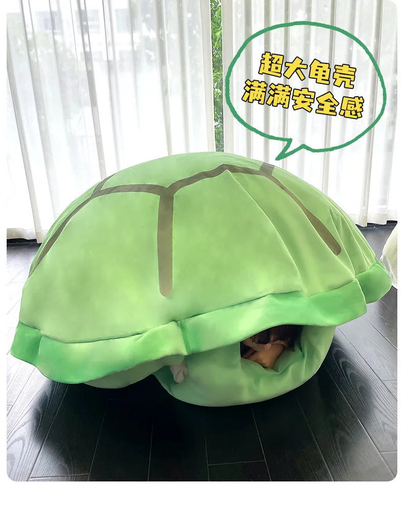 Wearable Turtle Shell Plush Pillows Stuffed Soft Tortoise Turtle Shell Stuffed Animal Costume Plush Dress Up Cushion Funny Toy