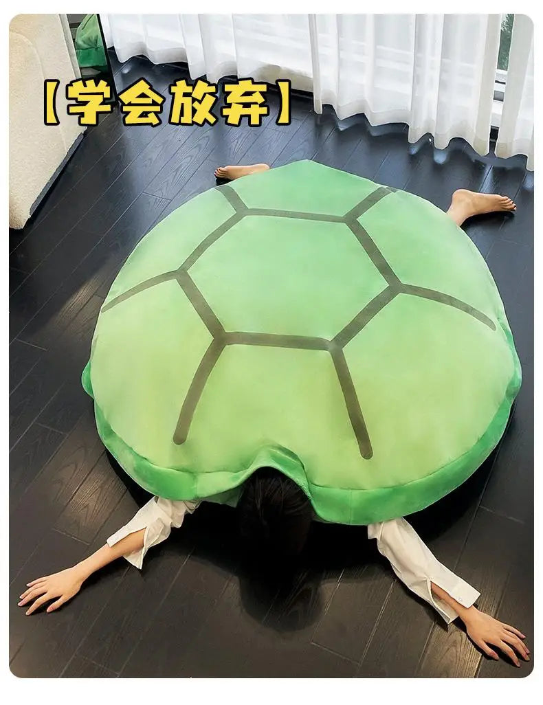 Wearable Turtle Shell Plush Pillows Stuffed Soft Tortoise Turtle Shell Stuffed Animal Costume Plush Dress Up Cushion Funny Toy