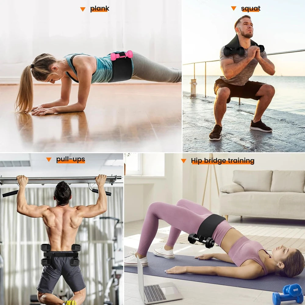 Exercise Hip Thrust Belt Glute Trainer, Adjustable Hip Thrust Belt for Dumbbells Booty Builder Men Women Home Workout Equipment