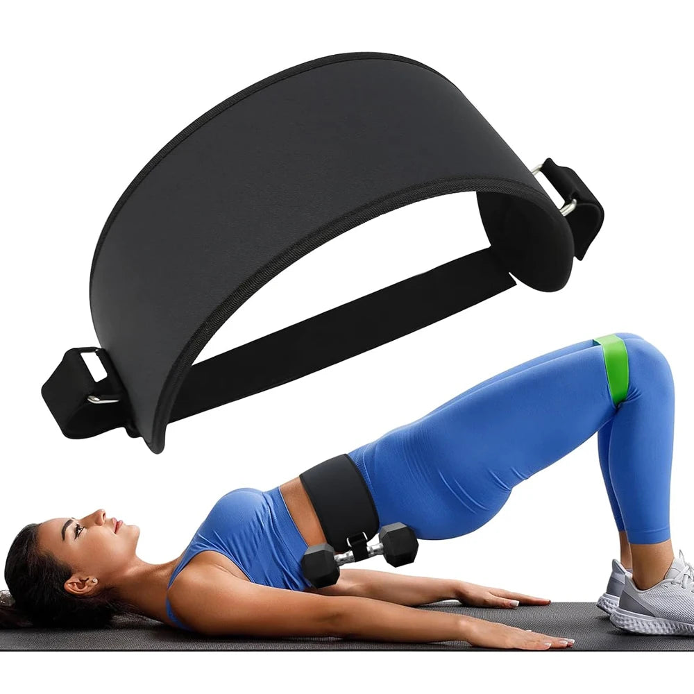 Exercise Hip Thrust Belt Glute Trainer, Adjustable Hip Thrust Belt for Dumbbells Booty Builder Men Women Home Workout Equipment