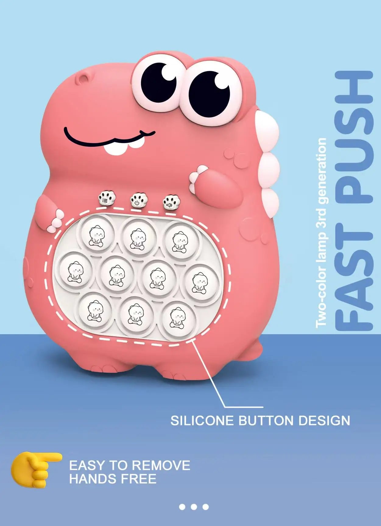 Upgraded Electronic Pop-Push Childrens Press Handle Fidget Toy Quick Push Game Squeeze Relief Toys Whac-A-ole Toys Sensory Toys