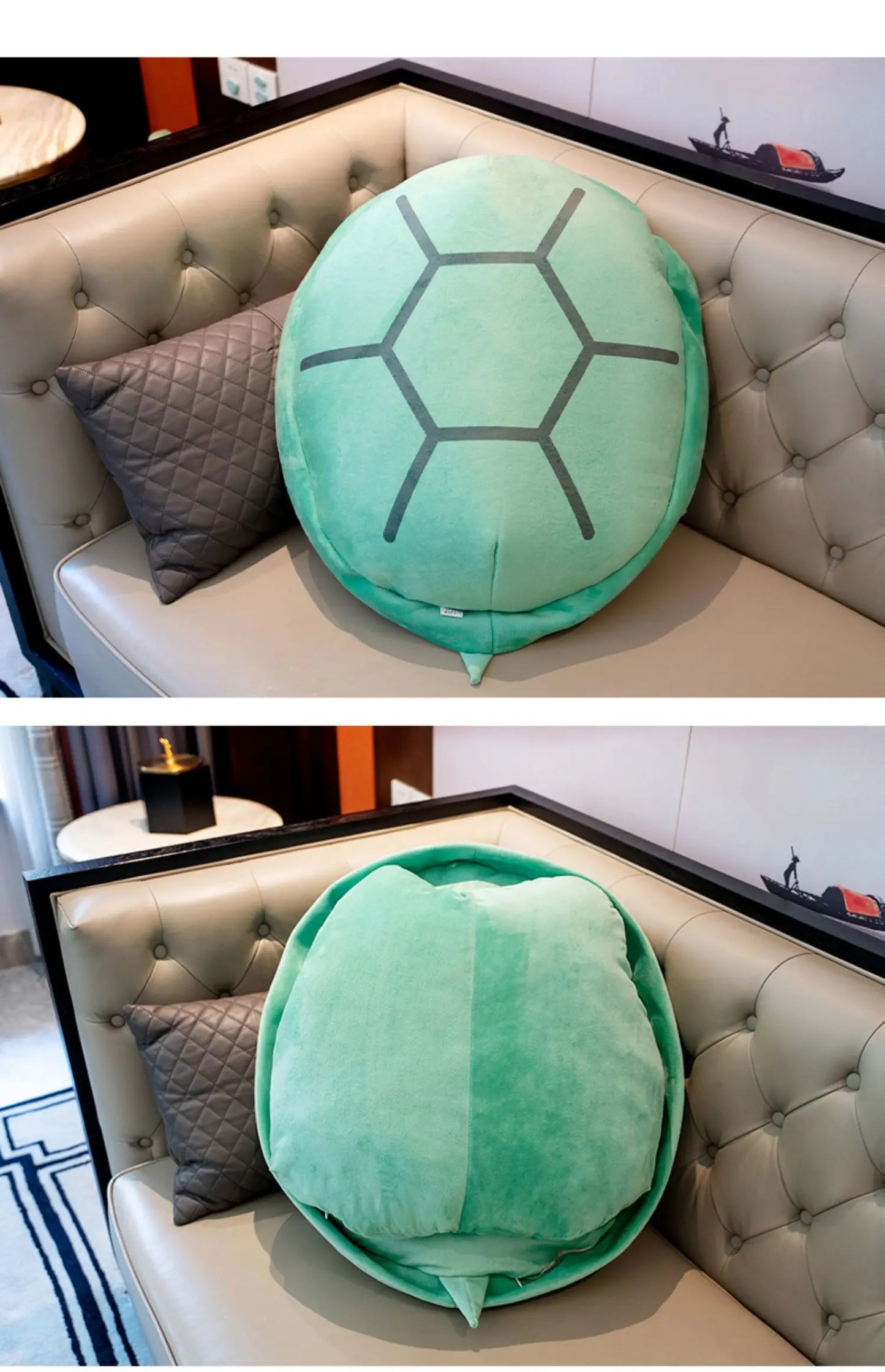 Wearable Turtle Shell Plush Pillows Stuffed Soft Tortoise Turtle Shell Stuffed Animal Costume Plush Dress Up Cushion Funny Toy