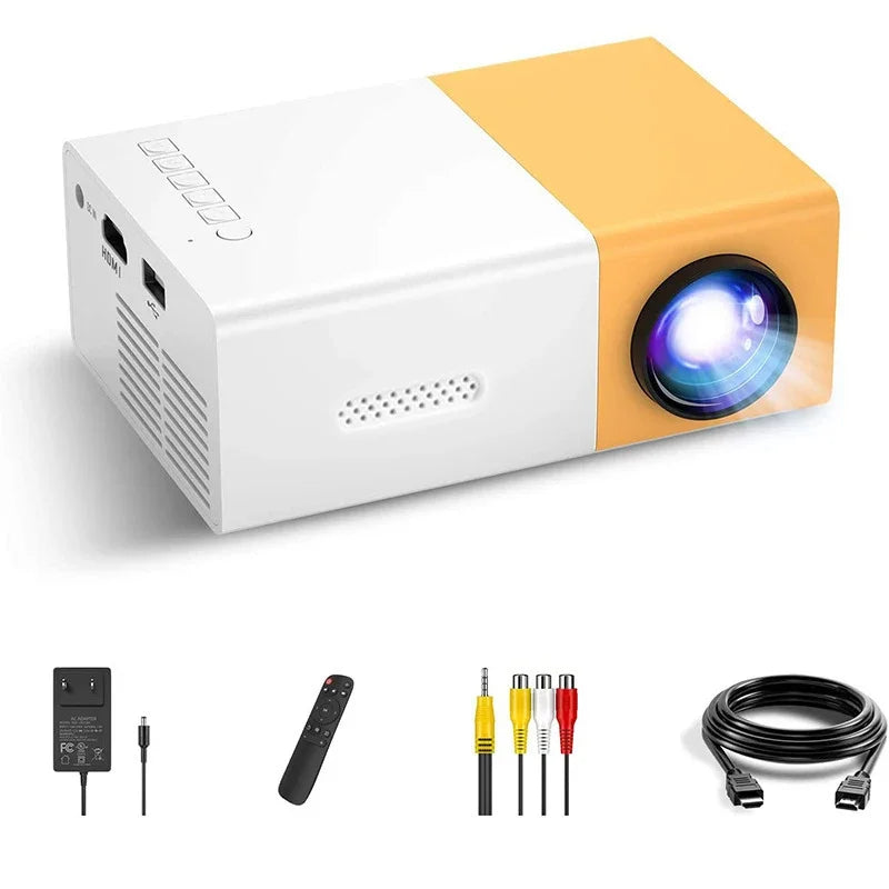Salange YG300 Mini Projector LED Portable Beamer Compatible with HDMI USB Support 1080P Video Projetor Kids Gift