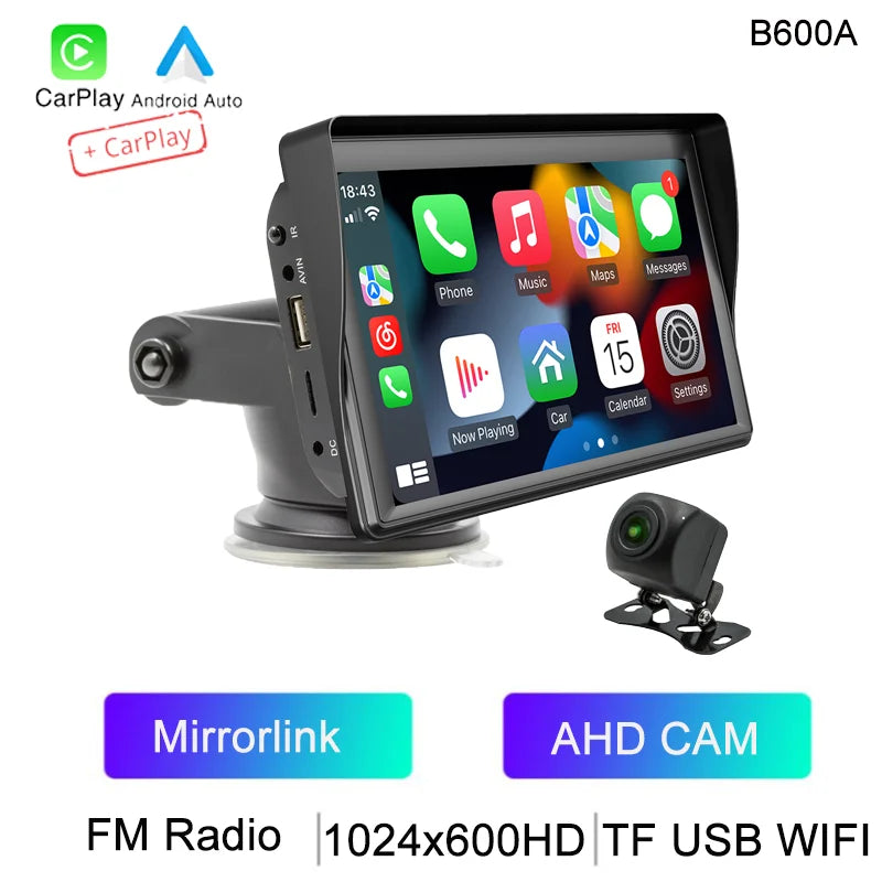 BQCC 7" IPS HD Portable MP5 Car Player Mirrorlink WIFI BT FM USB TF Autoradio Wireless Carplay Android Auto IOS Vehicle Stereo