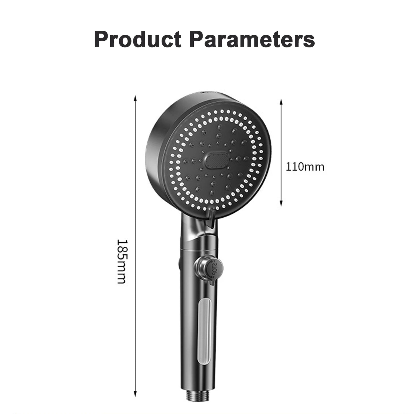 10 Modes Bathroom Shower Head Handheld High-Pressure Water Saver Showerhead Portable Black Rainfall Massage Shower Nozzl