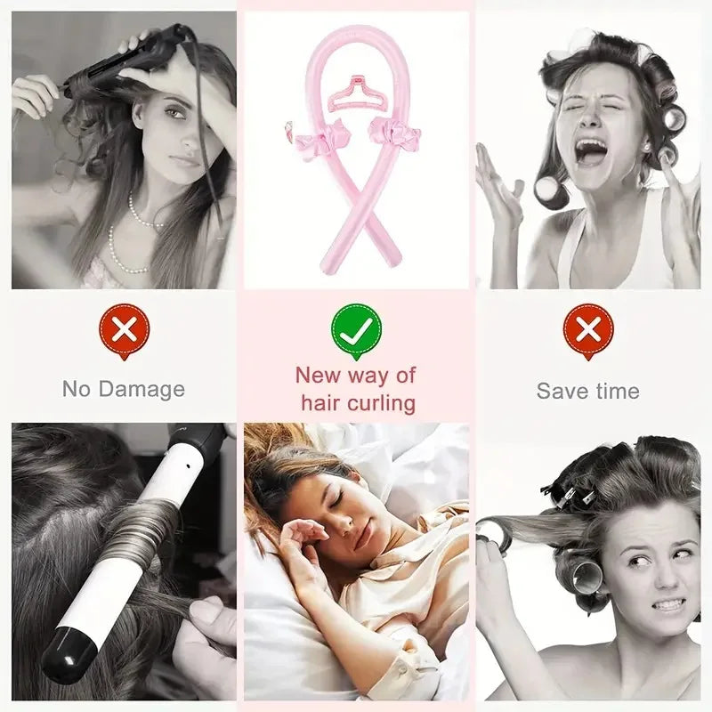 Curlers Hair Styling Tools Heatless Curling Rod Headband No Heat Silk Curls Ribbon Hair Rollers Sleeping Soft Headband Lazy Hair