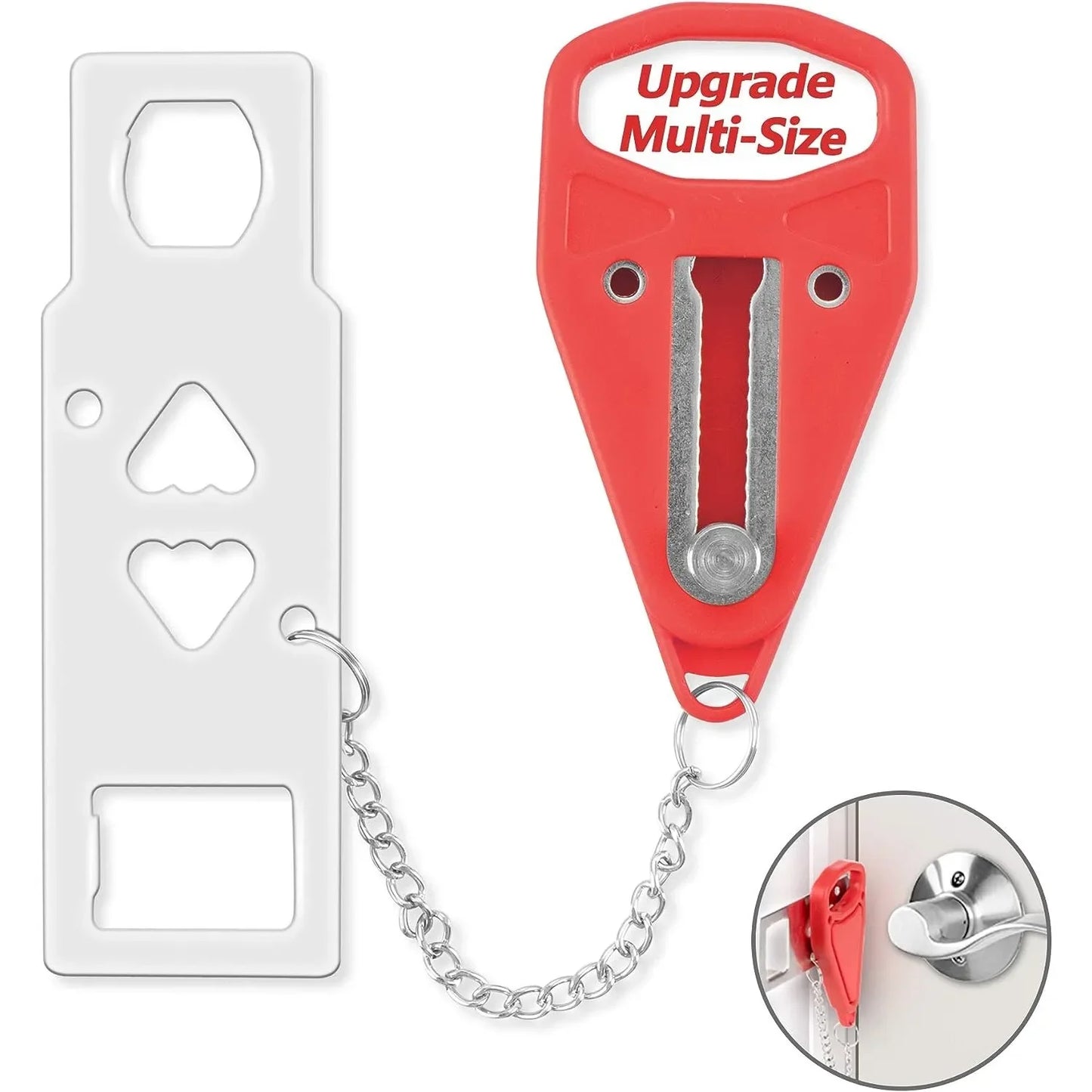 Portable Double Hole Door Lock Travel Safety Anti-Theft Security Lock for Home Hotel Apartment Dorm Room Personal Protection
