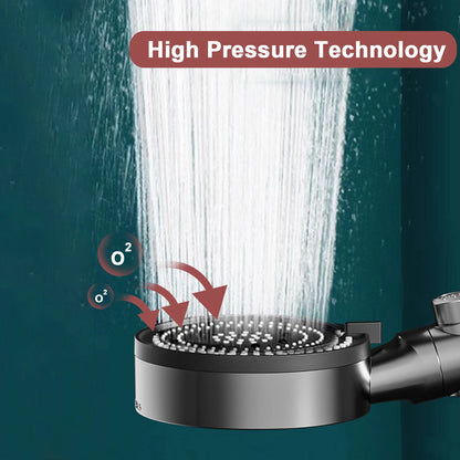 10 Modes Bathroom Shower Head Handheld High-Pressure Water Saver Showerhead Portable Black Rainfall Massage Shower Nozzl