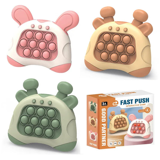 Upgraded Electronic Pop-Push Childrens Press Handle Fidget Toy Quick Push Game Squeeze Relief Toys Whac-A-ole Toys Sensory Toys