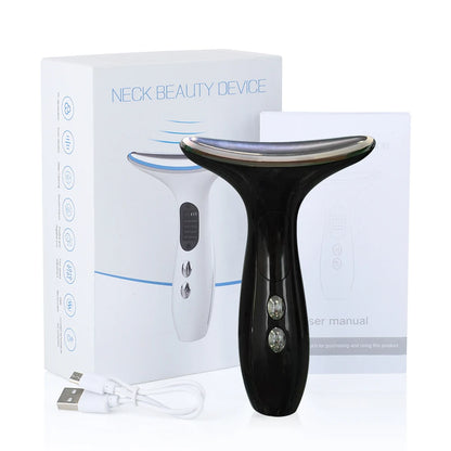 EMS Micro-current Neck Beauty Device LED Photon Firming Rejuvenation Anti Wrinkle Skin Care Chin Lifting Facial Massager