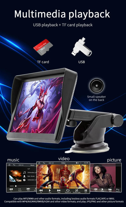 BQCC 7" IPS HD Portable MP5 Car Player Mirrorlink WIFI BT FM USB TF Autoradio Wireless Carplay Android Auto IOS Vehicle Stereo