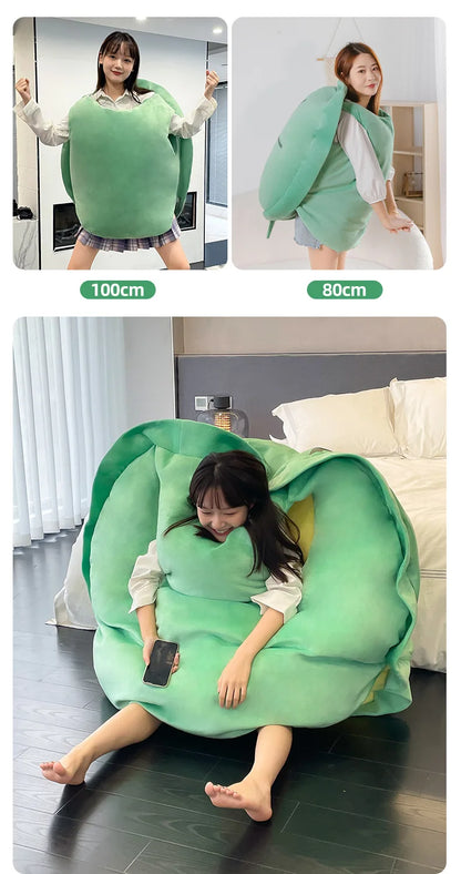 Wearable Turtle Shell Plush Pillows Stuffed Soft Tortoise Turtle Shell Stuffed Animal Costume Plush Dress Up Cushion Funny Toy