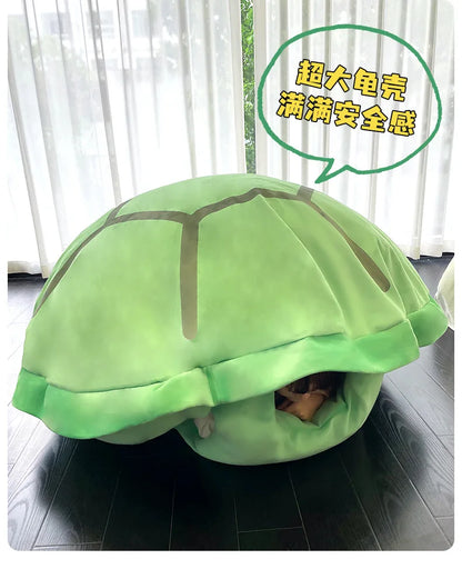 Wearable Turtle Shell Plush Pillows Stuffed Soft Tortoise Turtle Shell Stuffed Animal Costume Plush Dress Up Cushion Funny Toy