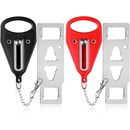 Portable Double Hole Door Lock Travel Safety Anti-Theft Security Lock for Home Hotel Apartment Dorm Room Personal Protection