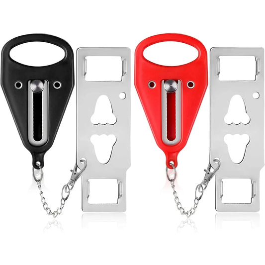 Portable Double Hole Door Lock Travel Safety Anti-Theft Security Lock for Home Hotel Apartment Dorm Room Personal Protection