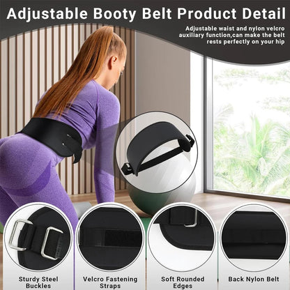 Exercise Hip Thrust Belt Glute Trainer, Adjustable Hip Thrust Belt for Dumbbells Booty Builder Men Women Home Workout Equipment