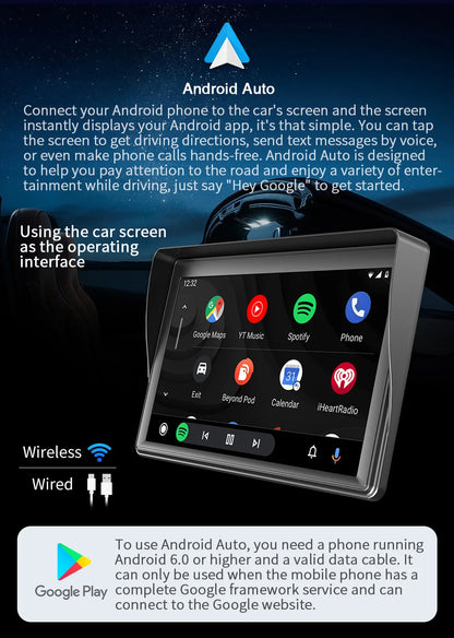 BQCC 7" IPS HD Portable MP5 Car Player Mirrorlink WIFI BT FM USB TF Autoradio Wireless Carplay Android Auto IOS Vehicle Stereo