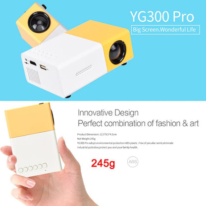 Salange YG300 Mini Projector LED Portable Beamer Compatible with HDMI USB Support 1080P Video Projetor Kids Gift
