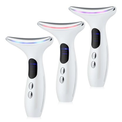 EMS Micro-current Neck Beauty Device LED Photon Firming Rejuvenation Anti Wrinkle Skin Care Chin Lifting Facial Massager